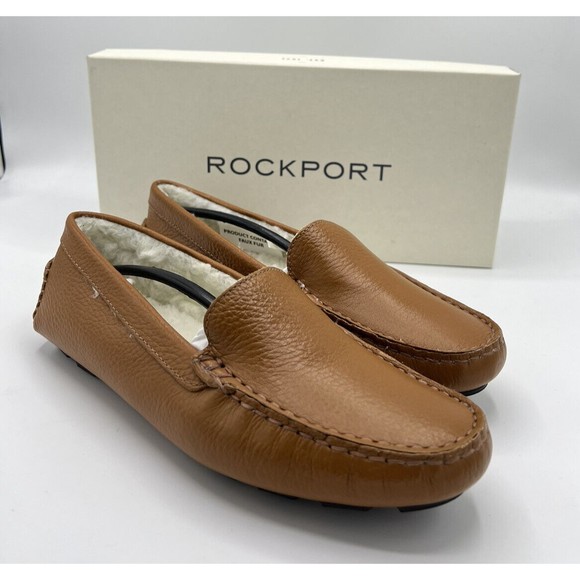 Rockport Shoes - Rockport Bayview Faux Fur Lined Moc Women's Tan Loafers 5 M